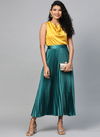 Green Colour Divya Nayka Solid Soft Satin Fancy Skirt Collection DF-NYKAA-4